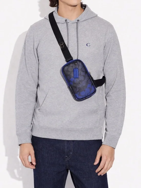 Coach Small Signature Phone Bag in Camo - Picture 3 of 4